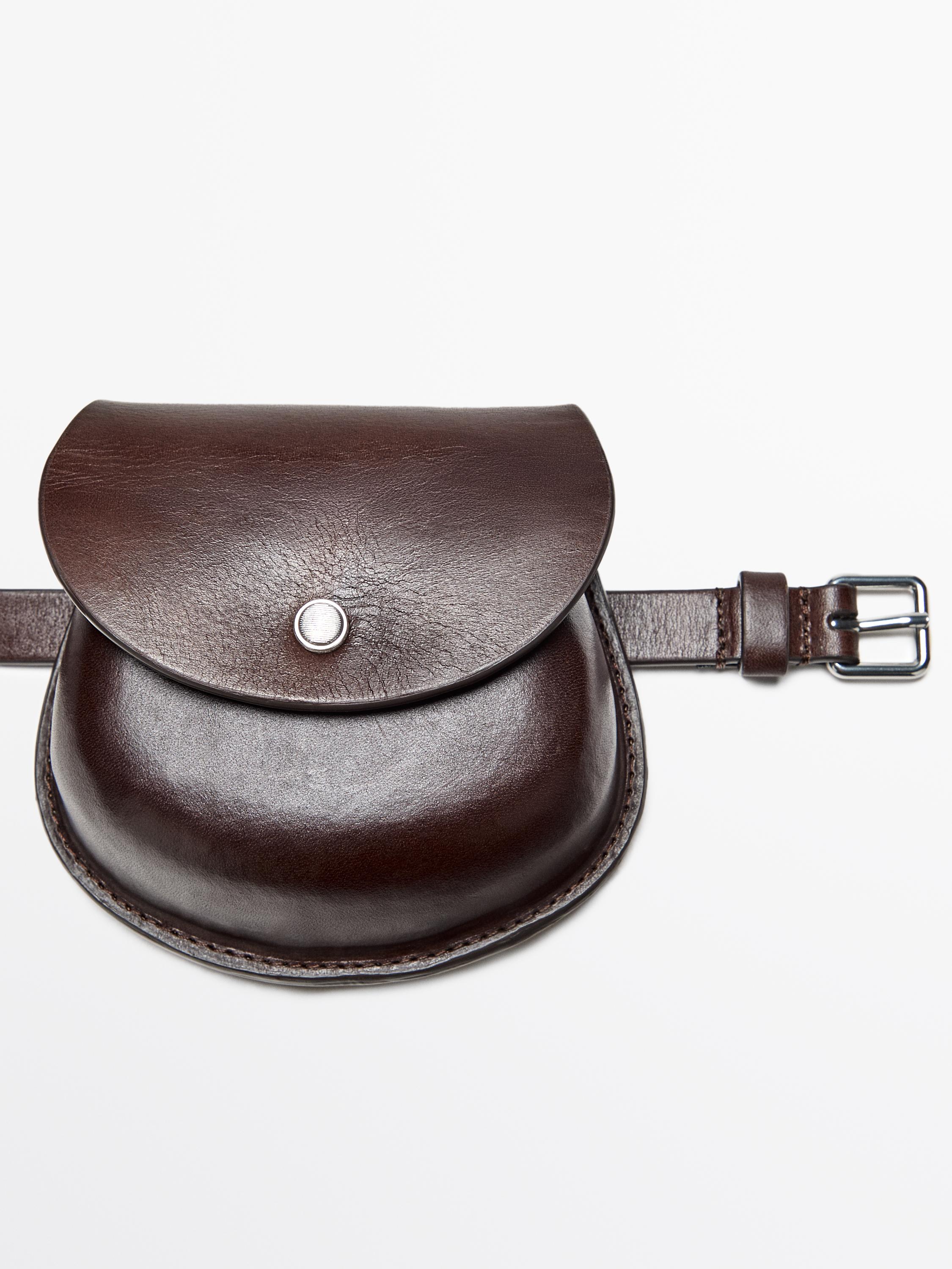 Nappa leather pouch belt